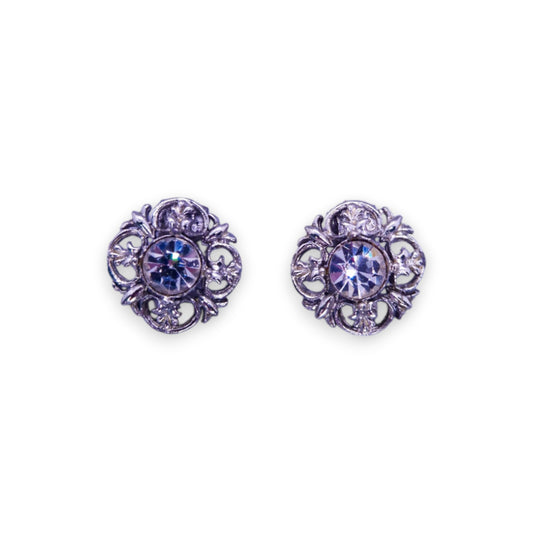 Silver Tone Cubic Zirconia Classic Earrings