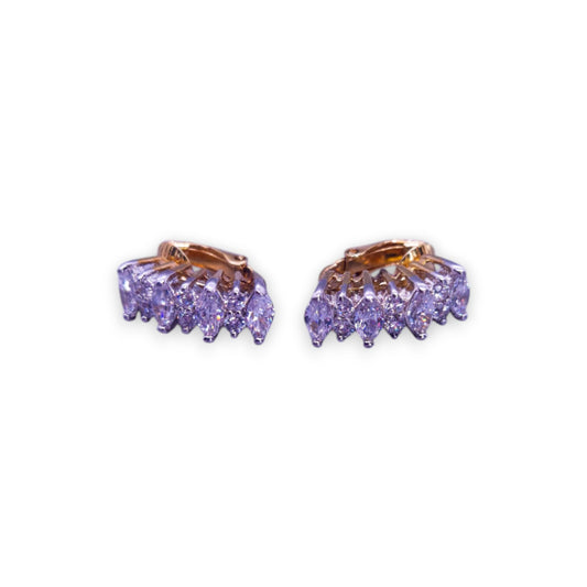 Gold Tone Cubic Zirconia Classic Earrings