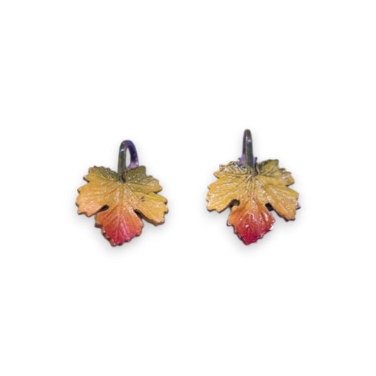 Silver Tone Nature Inspired Leaf Earrings