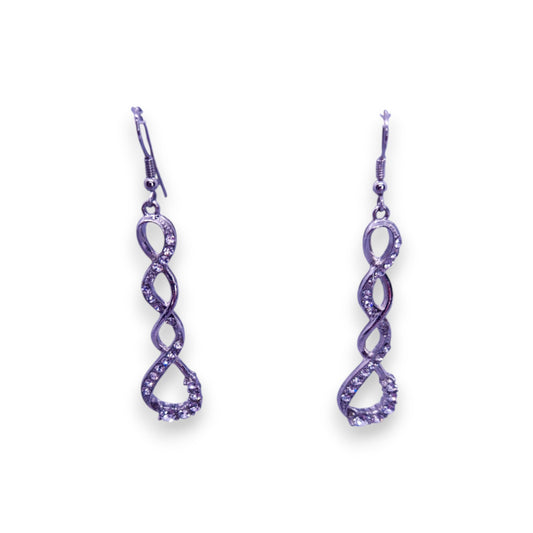 Silver Tone Clear Cubic Zirconia Classic Earrings