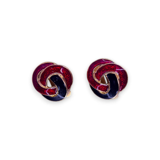 Gold Tone Enamelled Classic Earrings
