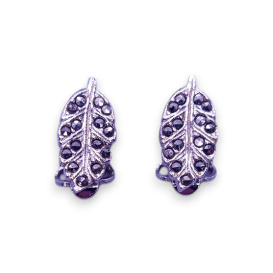 Silver Tone Marcasite Vintage Earrings