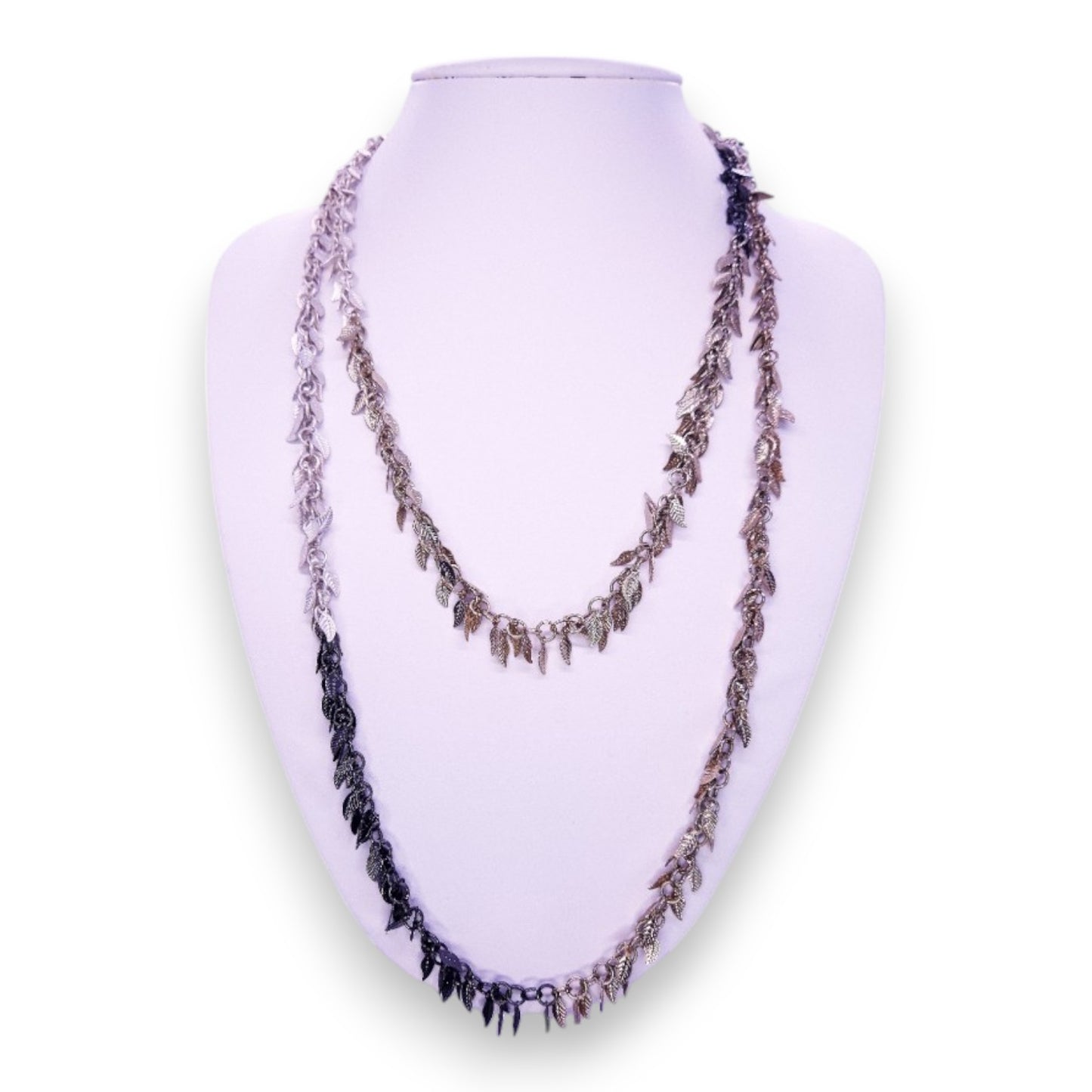 Metal Nature Inspired Leaves Necklace