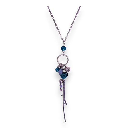 Silver Tone with Glass Beads Vintage Necklace