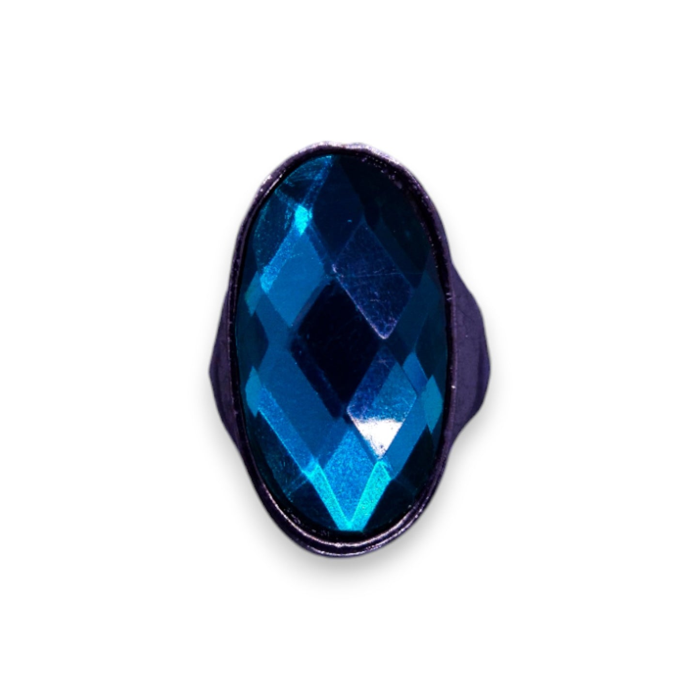 Metal Blue Stone Statement Ring