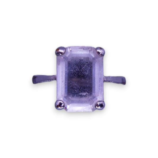 Silver Tone Cloudy Stone Statement Ring