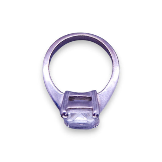 Silver Tone Cloudy Stone Statement Ring