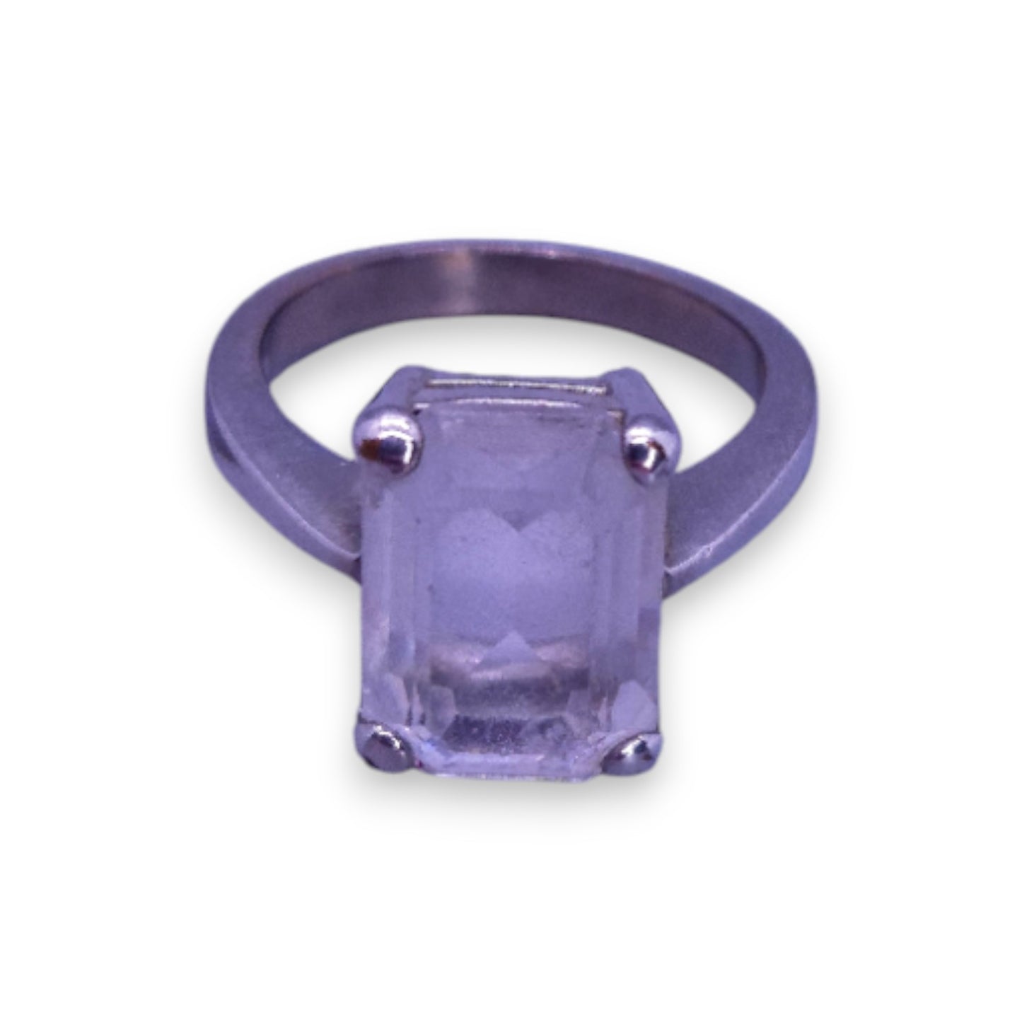 Silver Tone Cloudy Stone Statement Ring