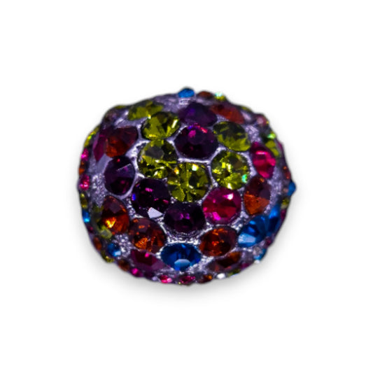 Silver Tone Multi Colour Stones Statement Ring