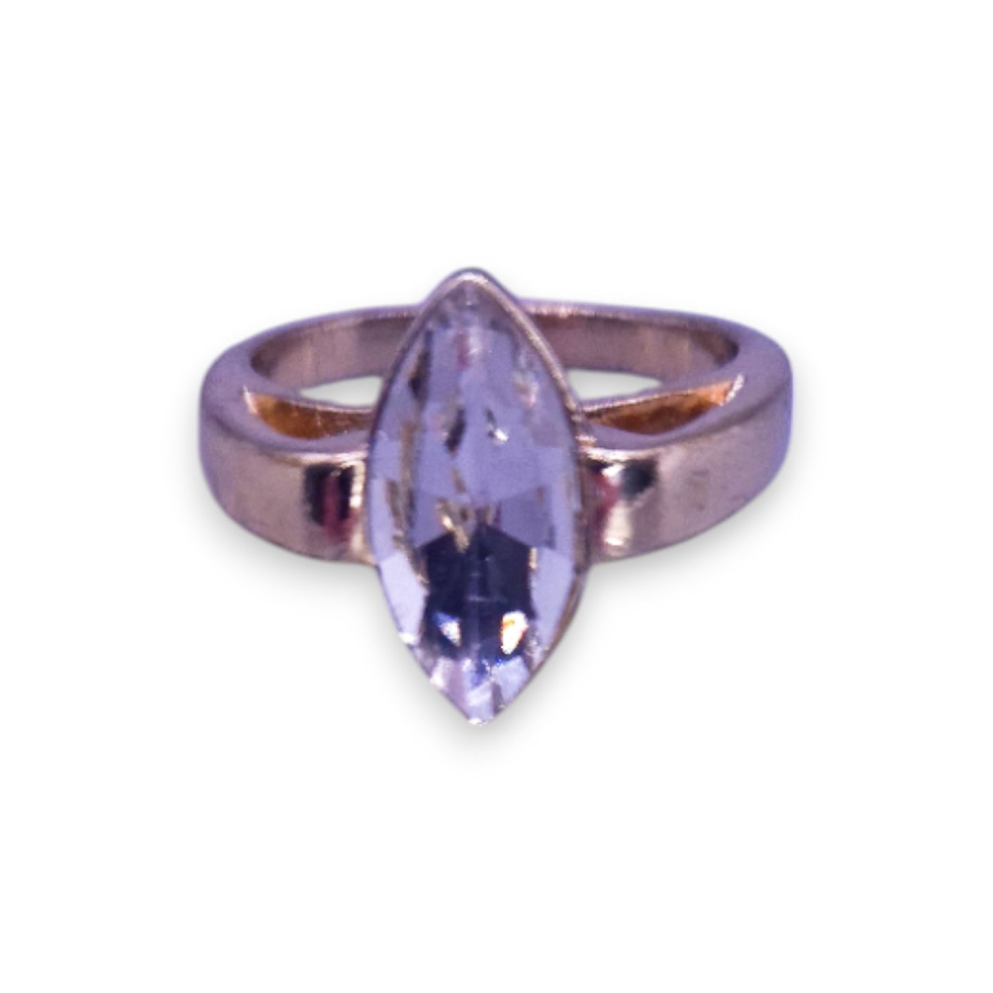 Gold Tone Cubic Zirconia Classic Ring