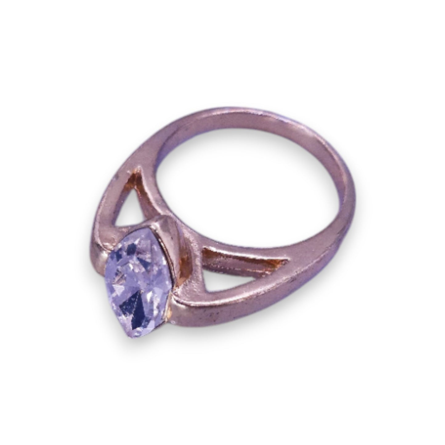 Gold Tone Cubic Zirconia Classic Ring