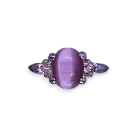 Silver Tone Purple Stone Classic Ring