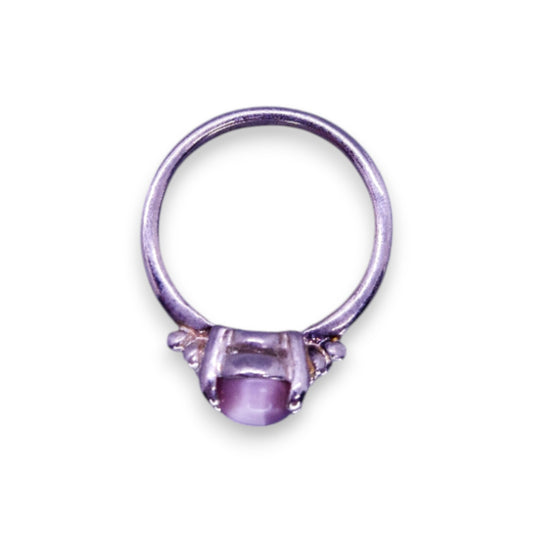 Silver Tone Purple Stone Classic Ring
