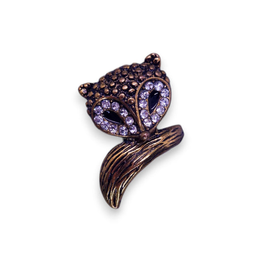 Gold Tone Cubic Zirconia Nature Inspired Fox Ring