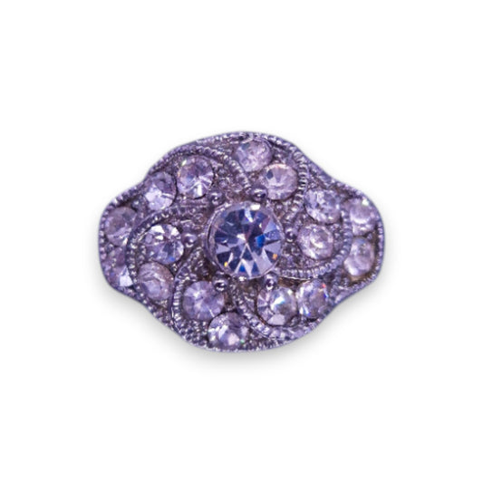 Silver Tone Clear Cubic Zirconia Classic Ring