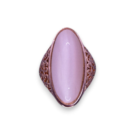 Rose Gold Tone Cloudy Stone Statement Ring