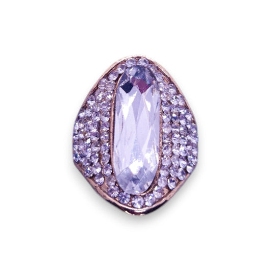 Gold Tone Cubic Zirconia Statement Ring