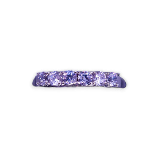 Silver Tone Clear Cubic Zirconia Classic Ring