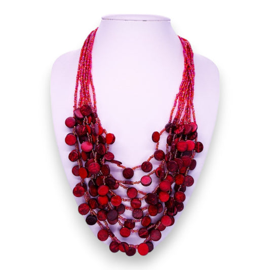 Wood Beaded Bohemian Necklace