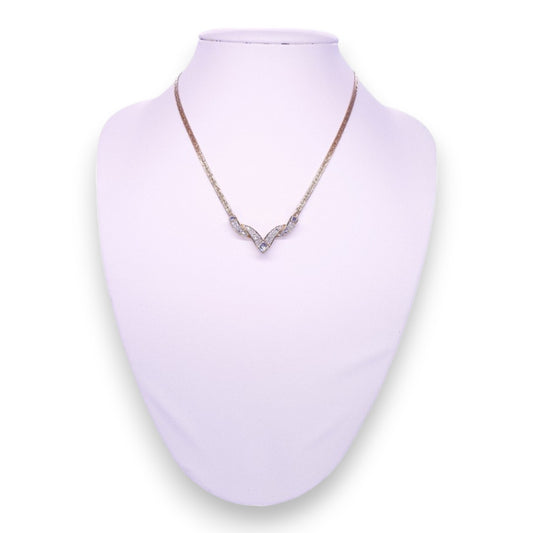 Gold Tone Cubic Zirconia Attwood & Sawyer Classic Necklace