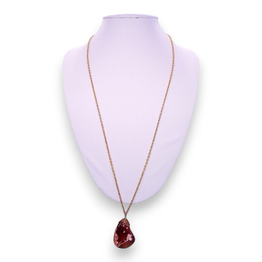 Gold Tone Amber Classic Necklace