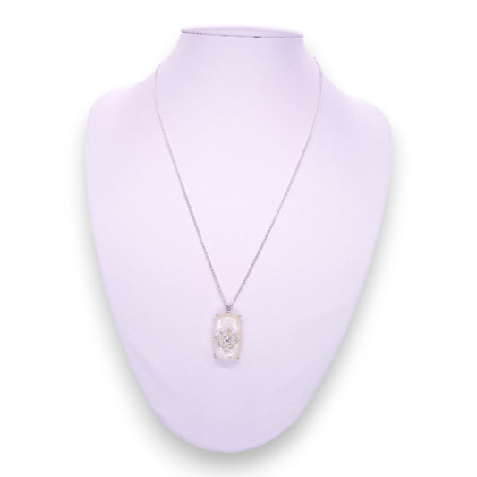 Silver Tone Moonstone Classic Necklace