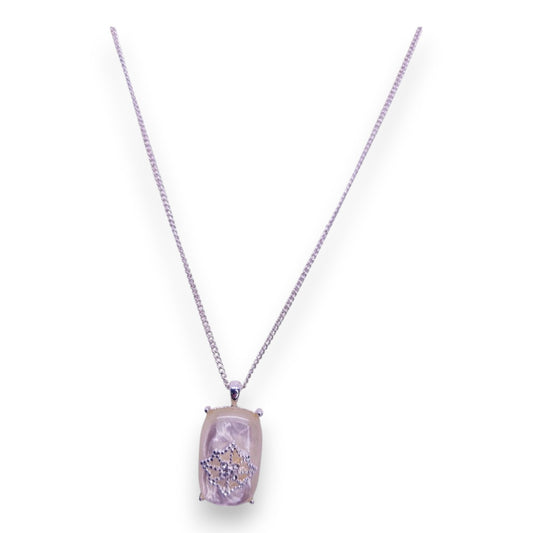 Silver Tone Moonstone Classic Necklace