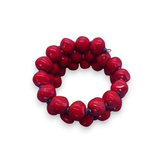 Metal Glass Beads Statement Bracelet