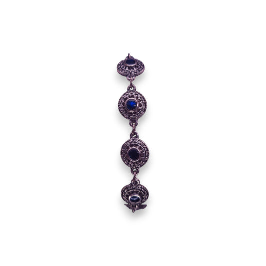 Silver Tone Blue Paste Vintage Bracelet