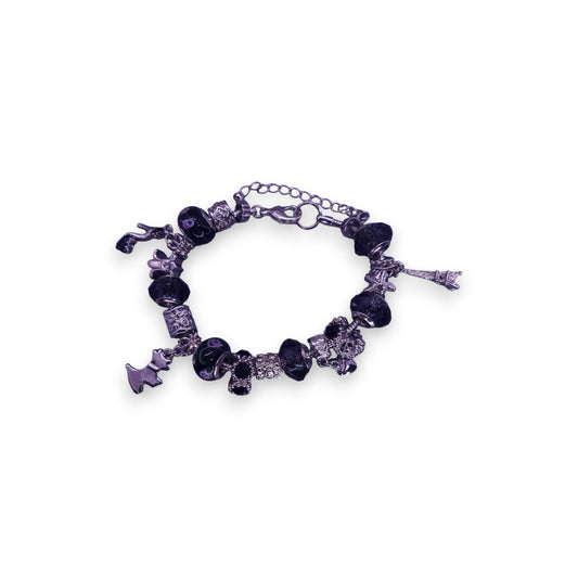Silver Tone Pandora Style Beads Classic Bracelet
