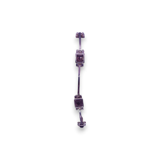 Silver Tone Purple Stones Classic Bracelet