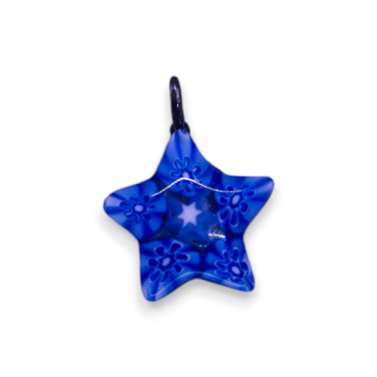 Silver Tone Glass Statement Pendant