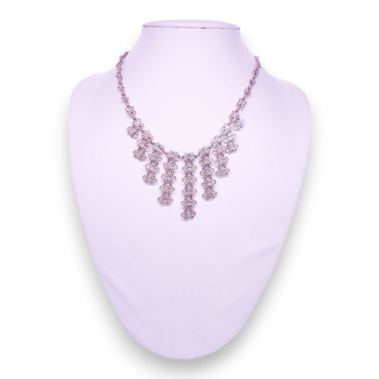 Gold Tone Metal Clear Cubic Zirconia Classic Necklace