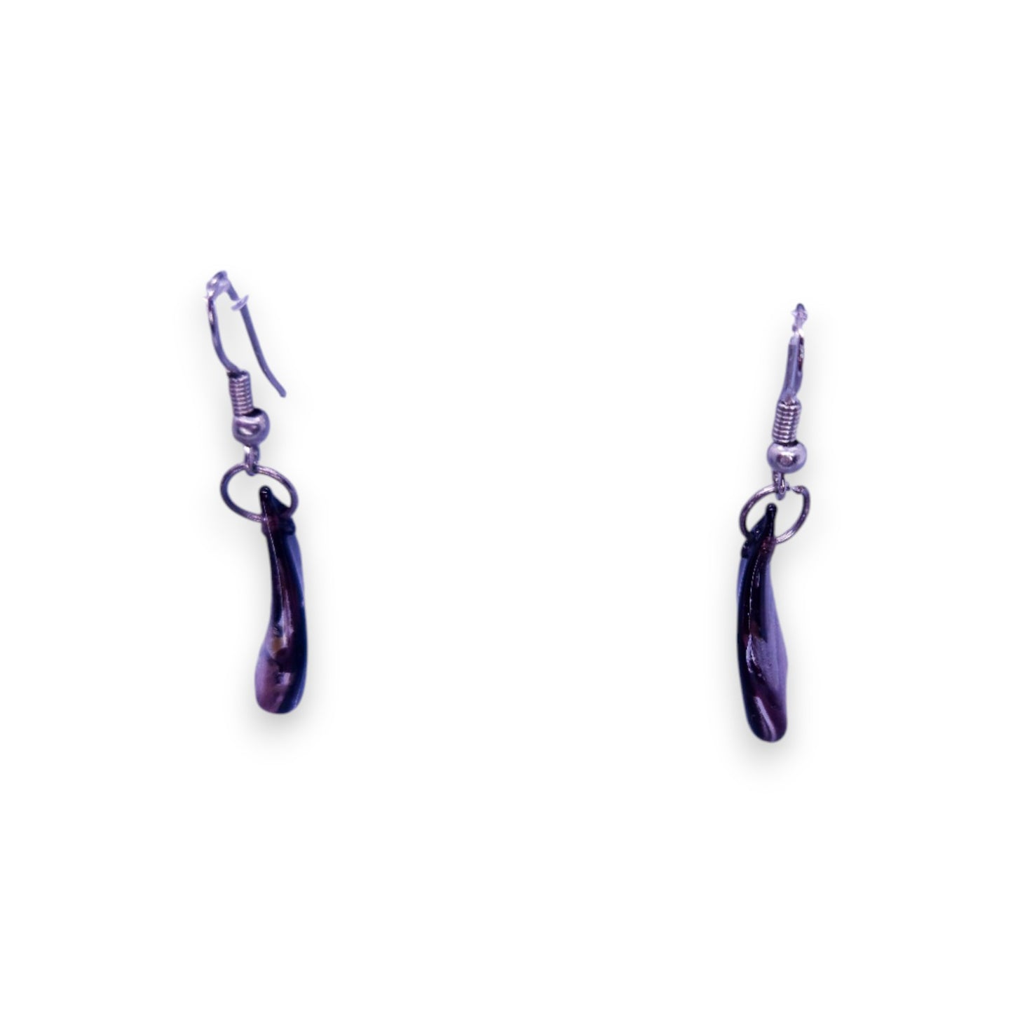 Silver Tone Glass Statement Earrings