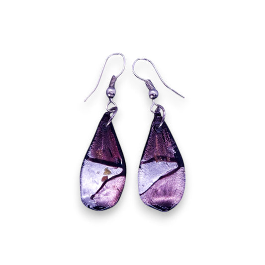 Silver Tone Glass Statement Earrings
