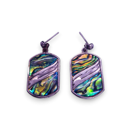 Silver Tone Enamelled Classic Earrings