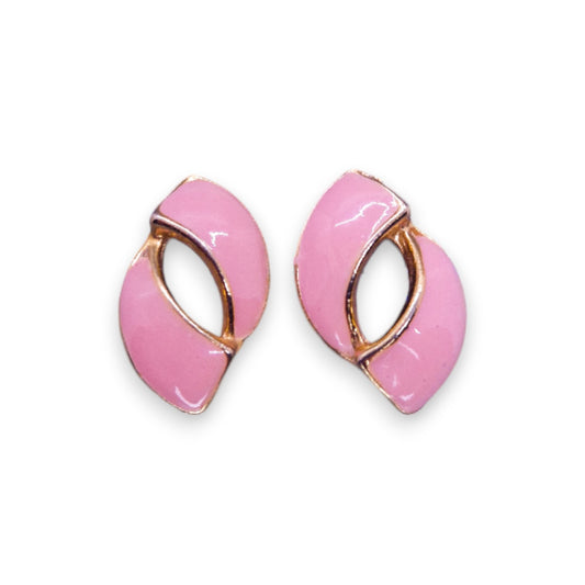 Gold Tone Enamelled Classic Earrings
