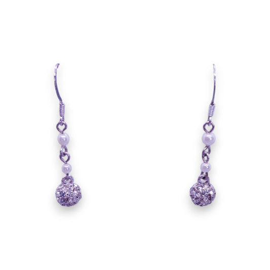 Silver Tone Clear Cubic Zirconia Classic Earrings