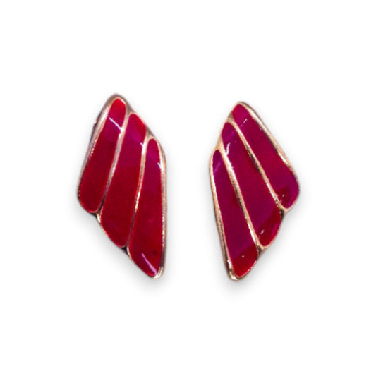 Gold Tone Enamelled Classic Earrings