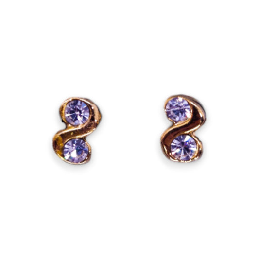 Gold Tone Cubic Zirconia Classic Earrings