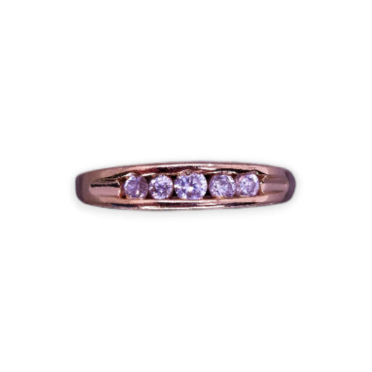 Gold Tone Cubic Zirconia Classic Ring