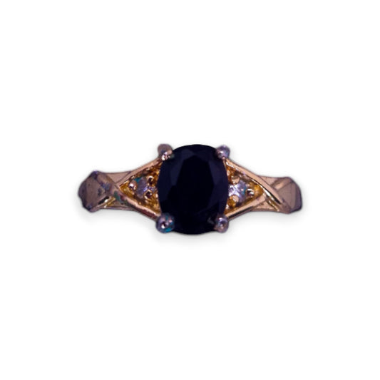 Gold Tone Cubic Zirconia Classic Ring