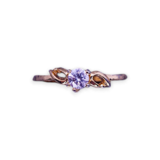 Gold Tone Cubic Zirconia Classic Ring