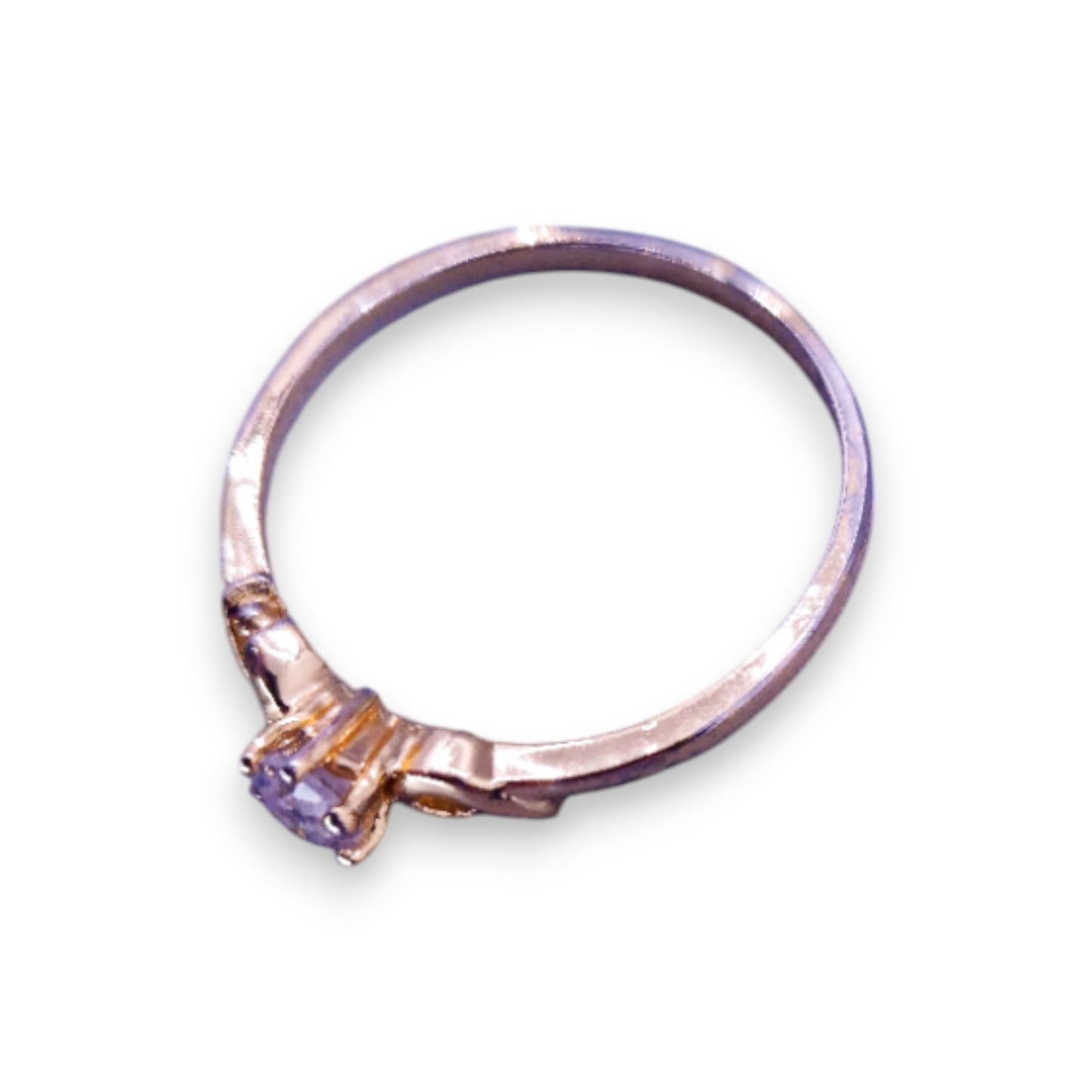 Gold Tone Cubic Zirconia Classic Ring