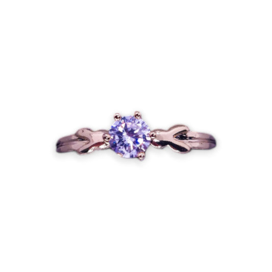 Gold Tone Cubic Zirconia Classic Ring