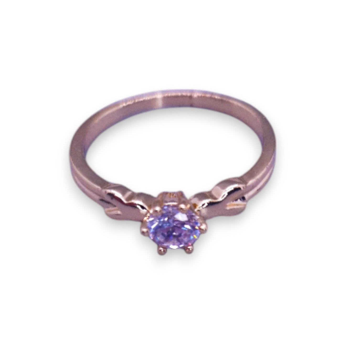 Gold Tone Cubic Zirconia Classic Ring