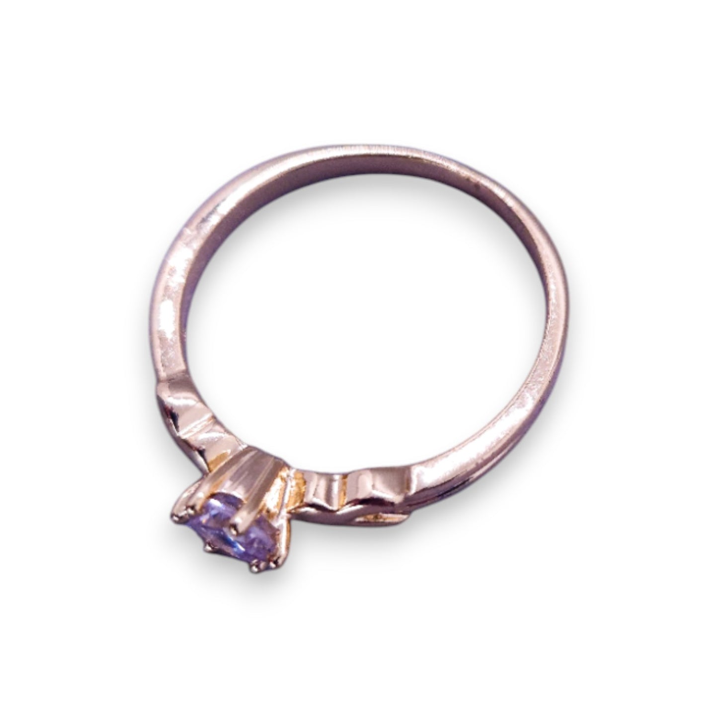 Gold Tone Cubic Zirconia Classic Ring