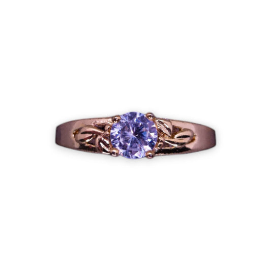 Gold Tone Cubic Zirconia Classic Ring