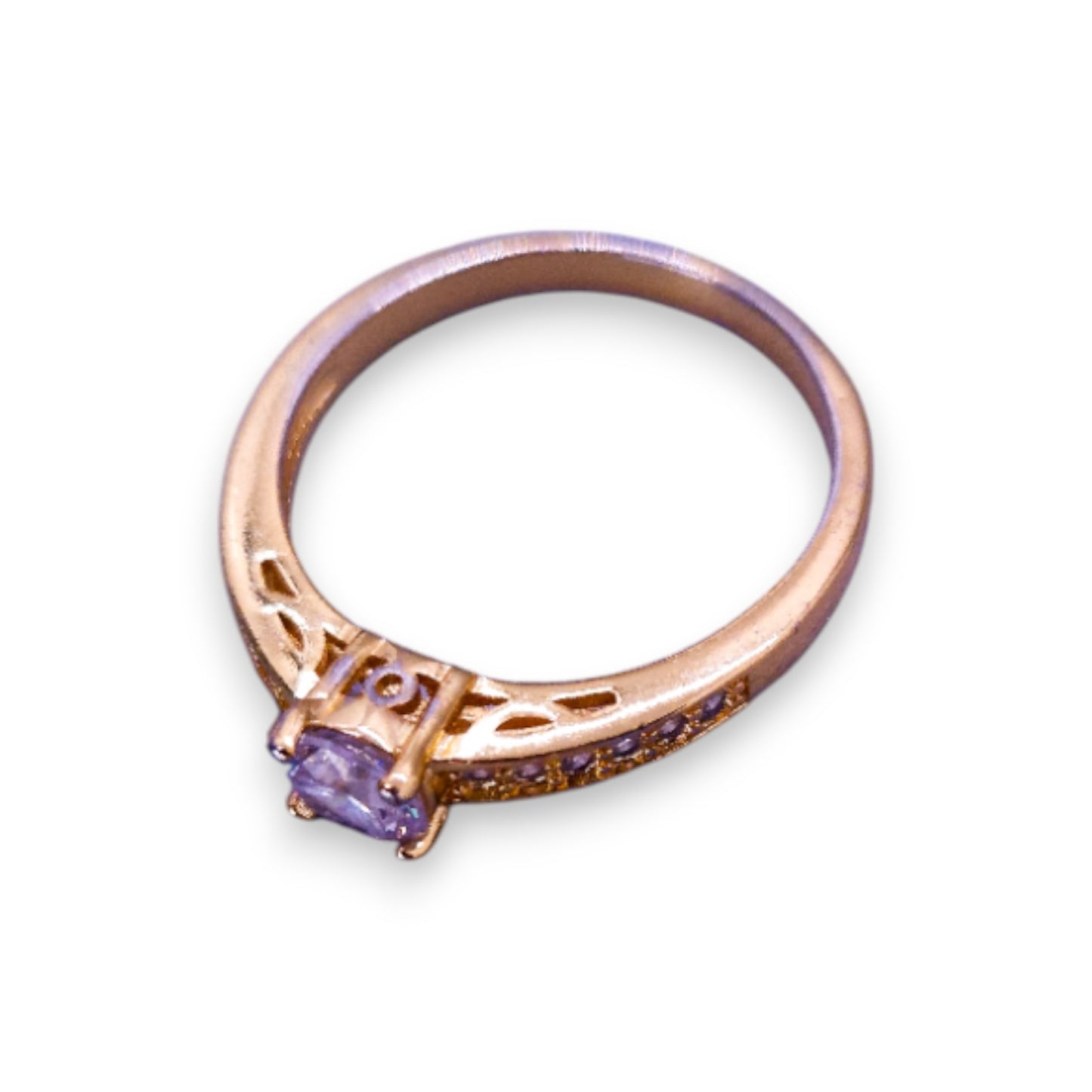 Gold Tone Cubic Zirconia Classic Ring