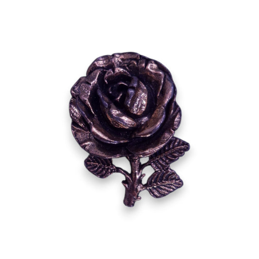 Bronze Tone Nature Inspired Rose Brooch